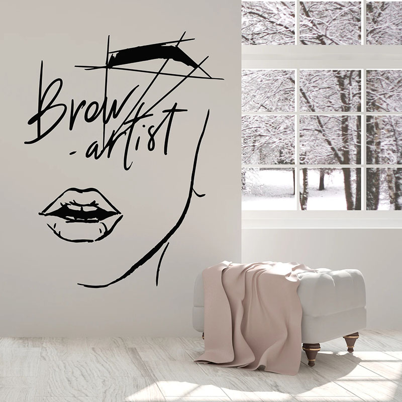 Beauty Makeup Wallpaper - Abstract Girl Face Wall Decal Eyelashes