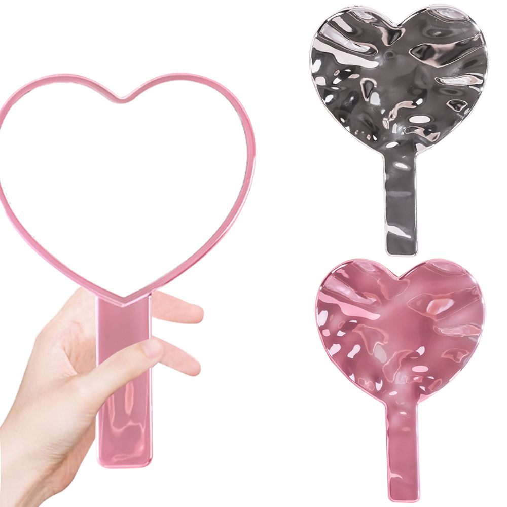 Woman Beauty Makeup - 1pc Handheld Makeup Mirror Electroplate Mirror