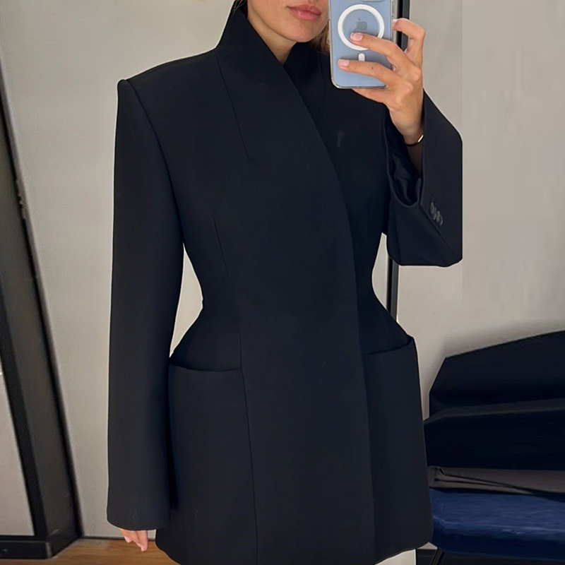 Concealer Full Coverage - Ladies Fashion Stand Collar Pocket Commuting