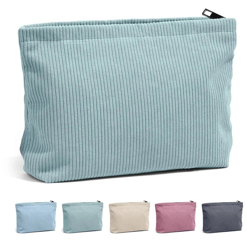 Beauty Makeup Bag - Corduroy Travel Cosmetic Bag Portable Makeup