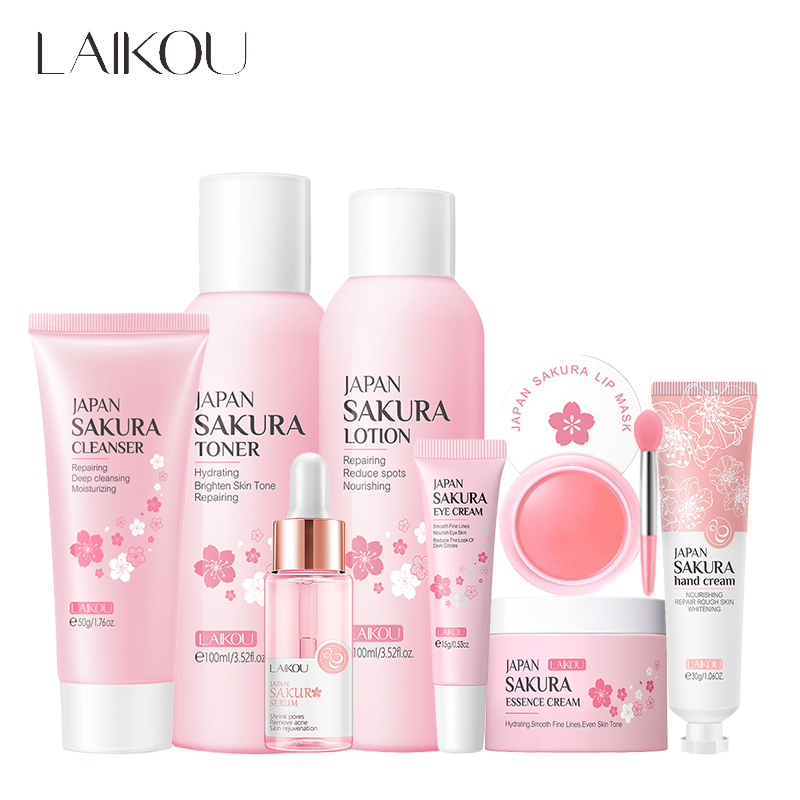 Woman Beauty Makeup - LAIKOU 8Pcs Sakura Facial Skin Care