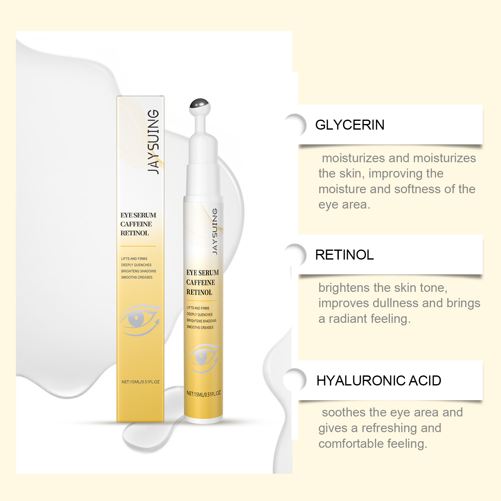 Retinol Eye Serum Roller For D - The Ordinary Serum Hyaluronic Acid recension och pris