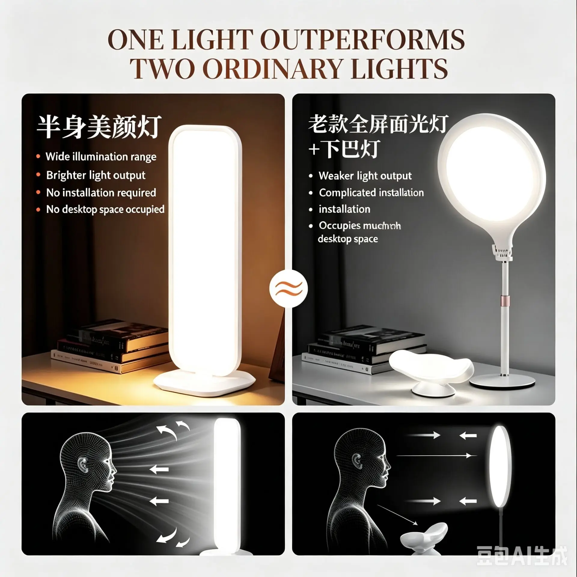 LED Desktop Half Body Fill Lig - Beauty Makeup Tiktok recension och pris