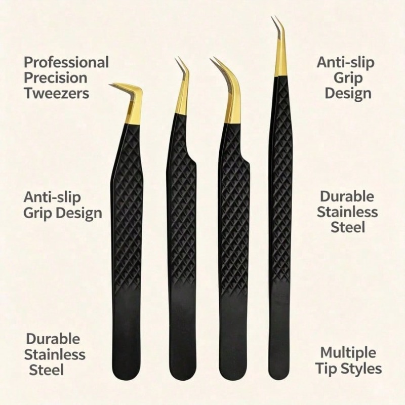 4Pcs Black Stainless Steel Fib - Beauty Makeup Tips recension och pris