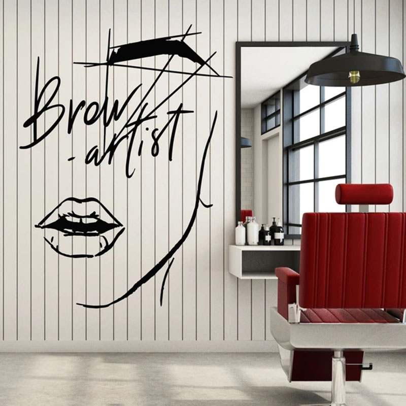 Abstract Girl Face Wall Decal  - Beauty Makeup Wallpaper recension och pris
