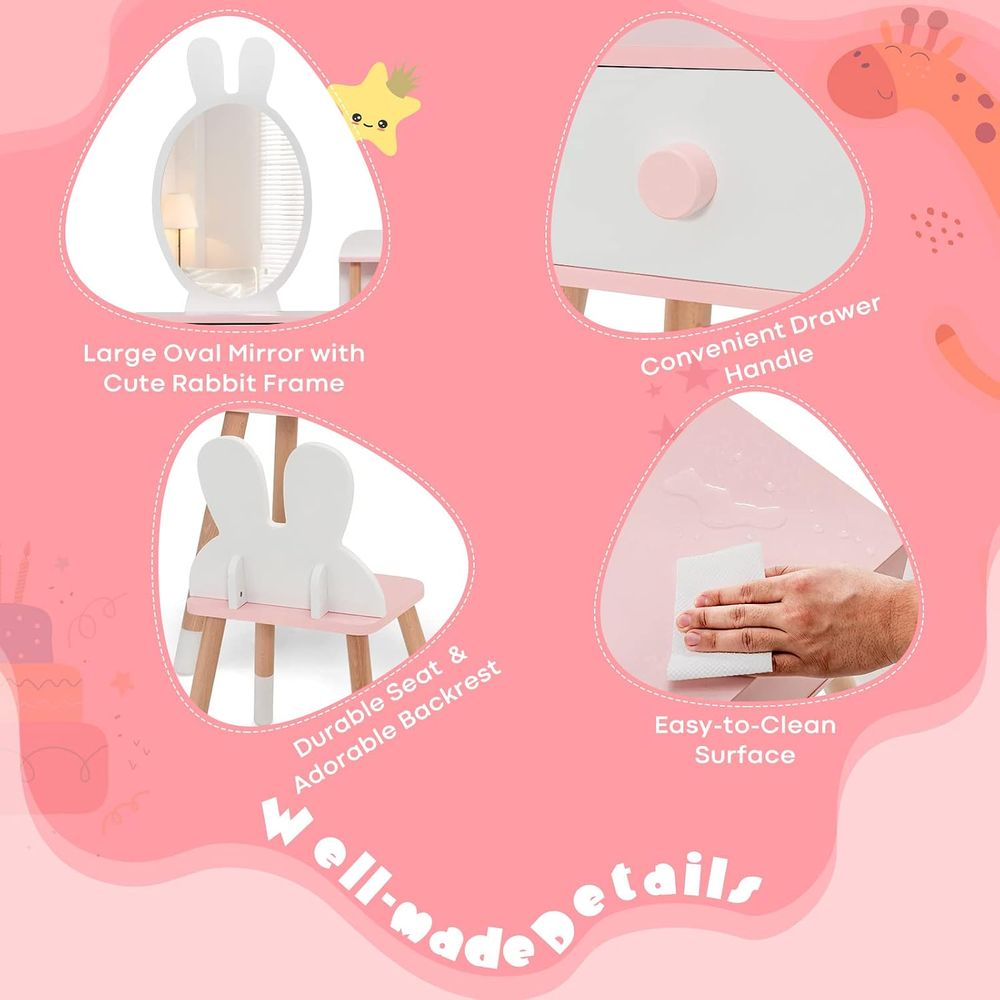 EY Kids Vanity, Rabbit Themed  - Beauty Makeup Set For Kids recension och pris