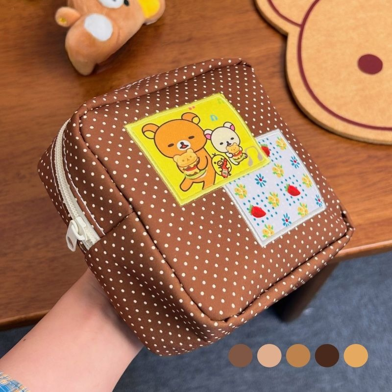 Kawaii Rilakkuma Brown Polka D - Beauty Makeup Bag recension och pris