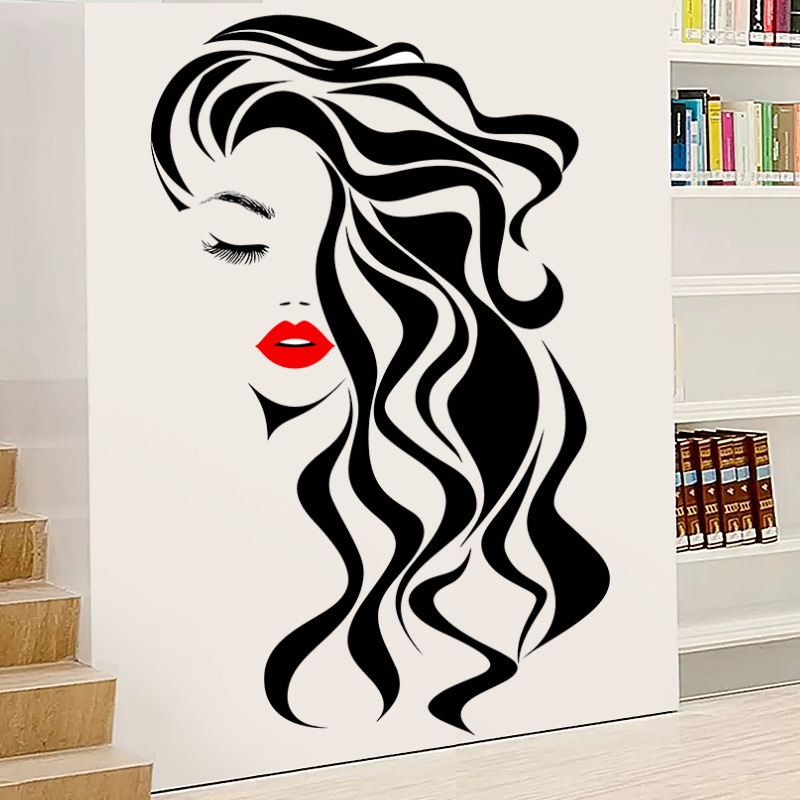 Fashion Female Face Wall Stick - Beauty Makeup Wallpaper recension och pris