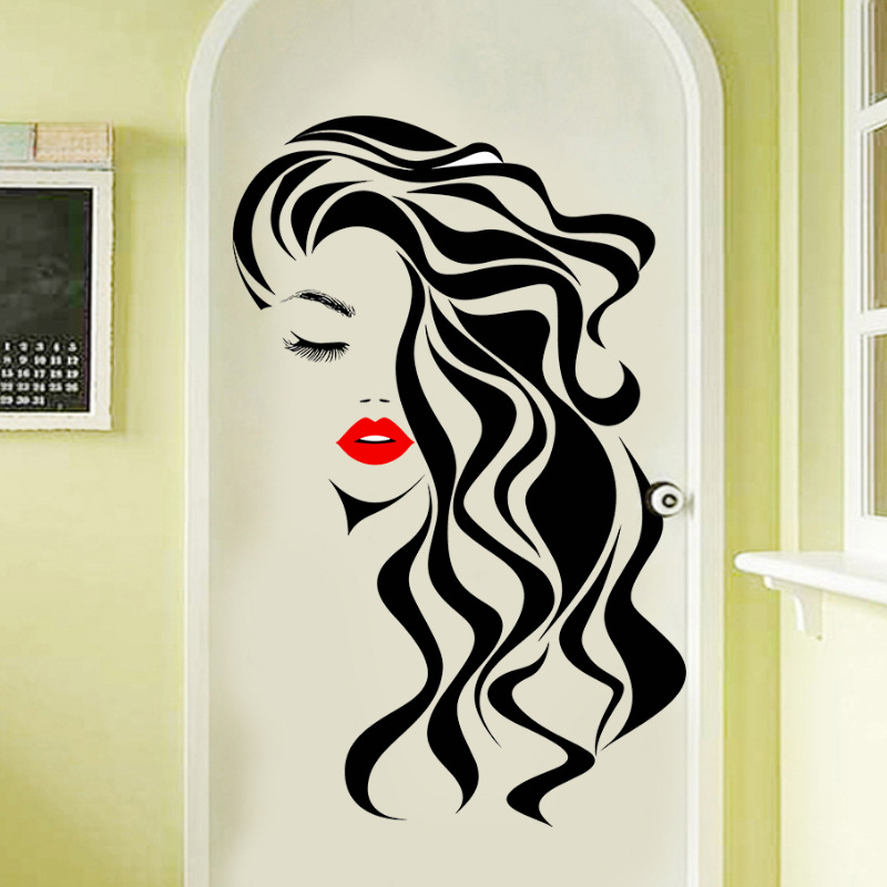Fashion Female Face Wall Stick - Beauty Makeup Wallpaper recension och pris