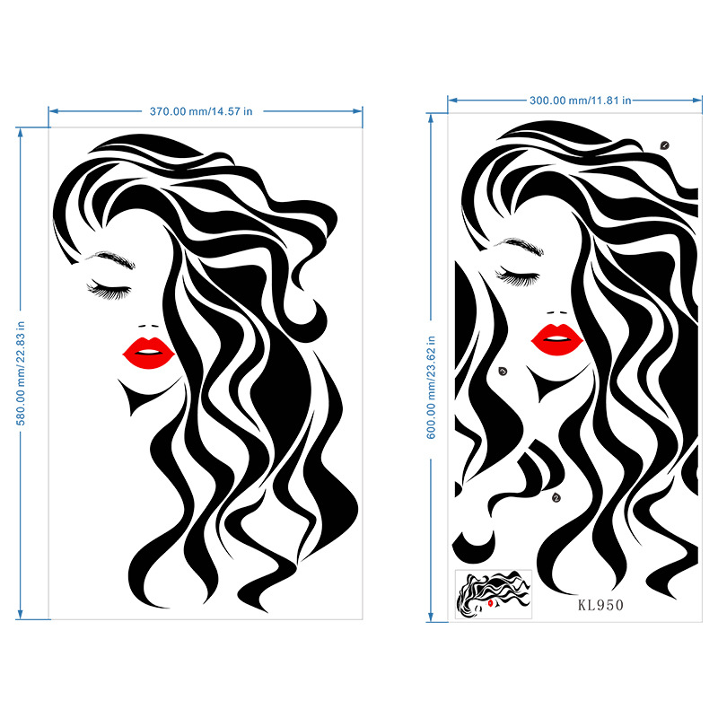 Fashion Female Face Wall Stick - Beauty Makeup Wallpaper recension och pris